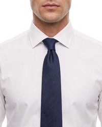 Armani Collezioni Mens Navy Blue Tonal Diagonal Stripe Neck Tie