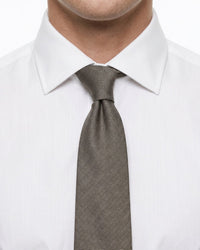 Armani Collezioni Mens Taupe / Beige Fine Herringbone Neck Tie