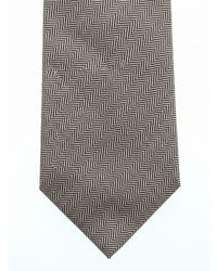 Armani Collezioni Mens Taupe / Beige Fine Herringbone Neck Tie