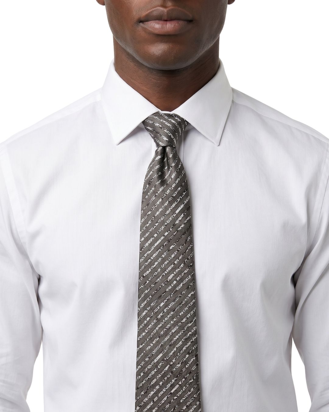 ARMANI COLLEZIONI Armani Collezioni Mens Gray / Sage Dash Silk Neck Tie