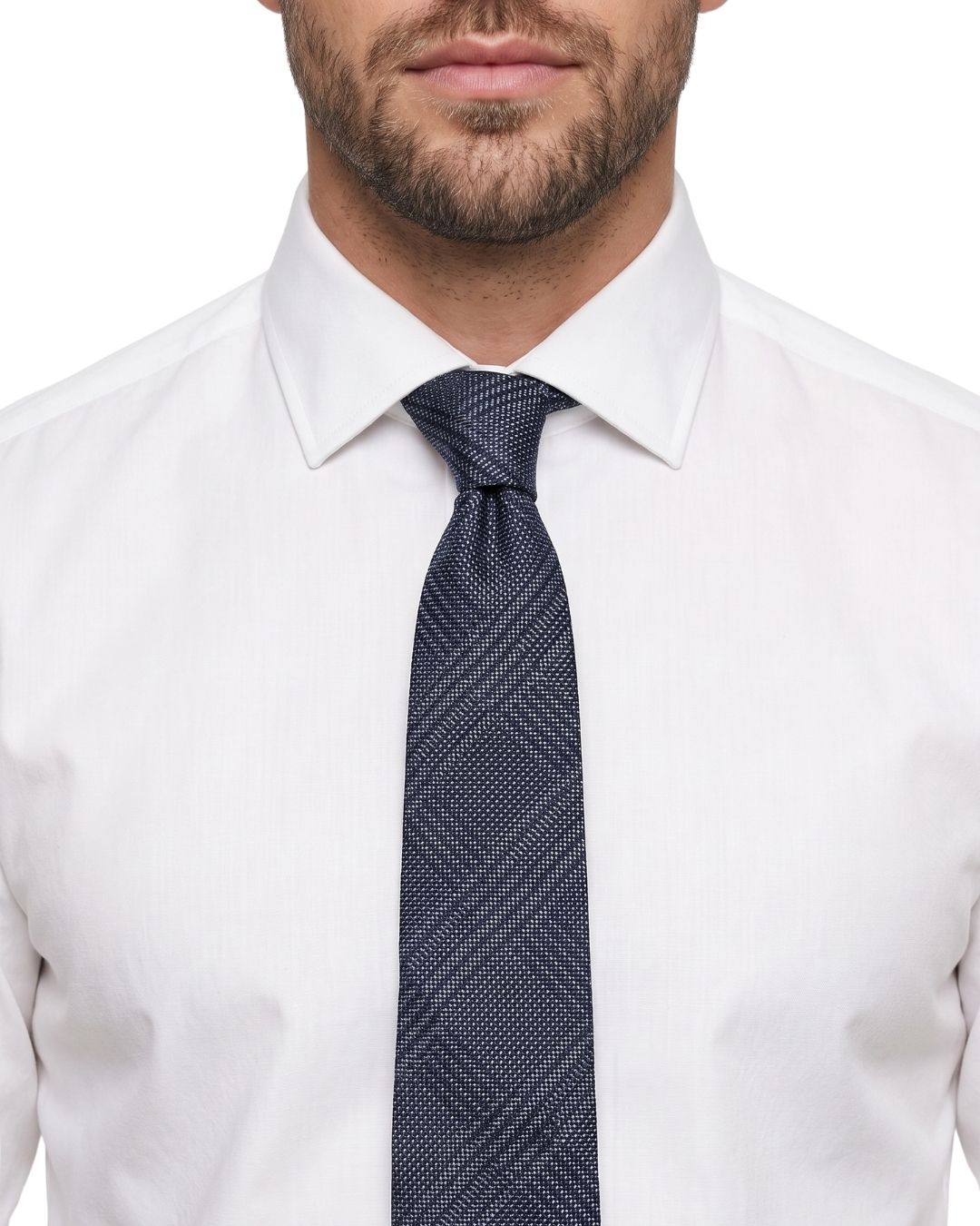 Armani Collezioni Mens Charcoal / Light Gray Diagonal Check Neck Tie