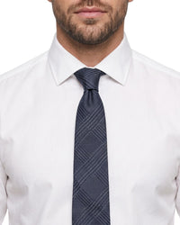 Armani Collezioni Mens Charcoal / Light Gray Diagonal Check Neck Tie