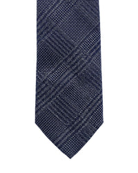 Armani Collezioni Mens Charcoal / Light Gray Diagonal Check Neck Tie