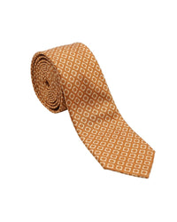ARMANI COLLEZIONI Armani Collezioni Mens Orange / Gold Geometric Silk Neck Tie
