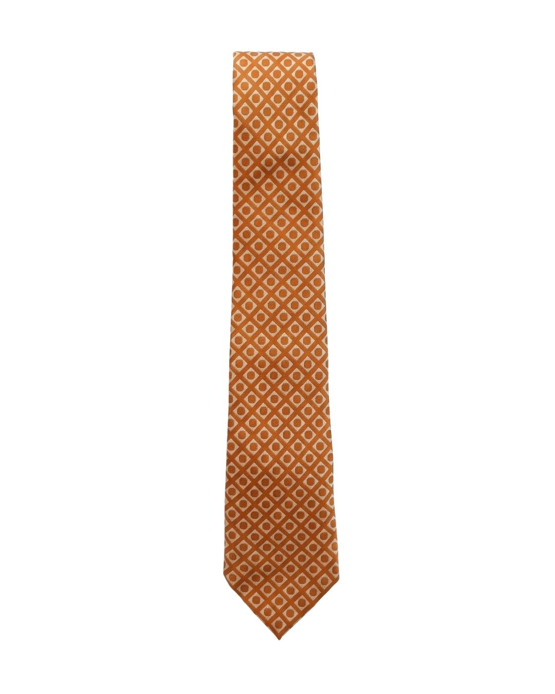 ARMANI COLLEZIONI Armani Collezioni Mens Orange / Gold Geometric Silk Neck Tie