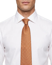 ARMANI COLLEZIONI Armani Collezioni Mens Orange / Gold Geometric Silk Neck Tie