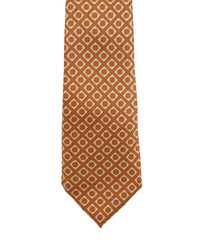 ARMANI COLLEZIONI Armani Collezioni Mens Orange / Gold Geometric Silk Neck Tie