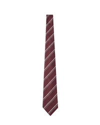 ARMANI COLLEZIONI Armani Collezioni Mens Burgundy / White Diagonal Stripe Silk Neck Tie
