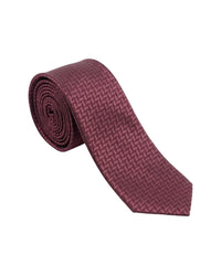 ARMANI COLLEZIONI Armani Collezioni Mens Burgundy Tonal Textured Silk Neck Tie