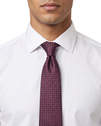 ARMANI COLLEZIONI Armani Collezioni Mens Burgundy Tonal Textured Silk Neck Tie