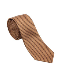 ARMANI COLLEZIONI Armani Collezioni Mens Tan / Brown Pinstripe Silk Neck Tie