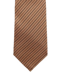 ARMANI COLLEZIONI Armani Collezioni Mens Tan / Brown Pinstripe Silk Neck Tie
