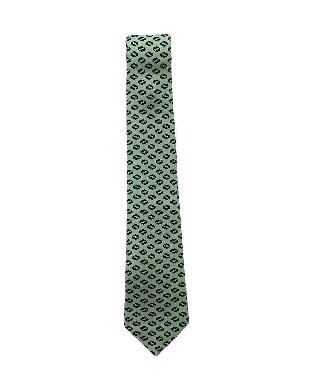ARMANI COLLEZIONI Armani Collezioni Mens Mint Green / Black Micro Diamond Neck Tie