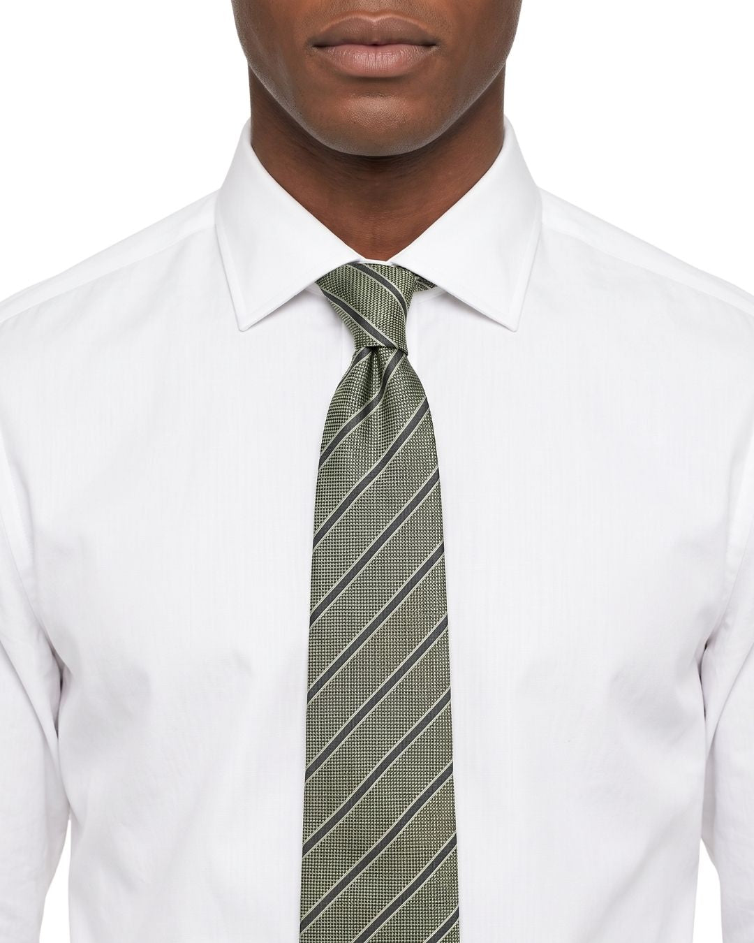 ARMANI COLLEZIONI Armani Collezioni Mens Mint Green / Black Micro Diamond Neck Tie