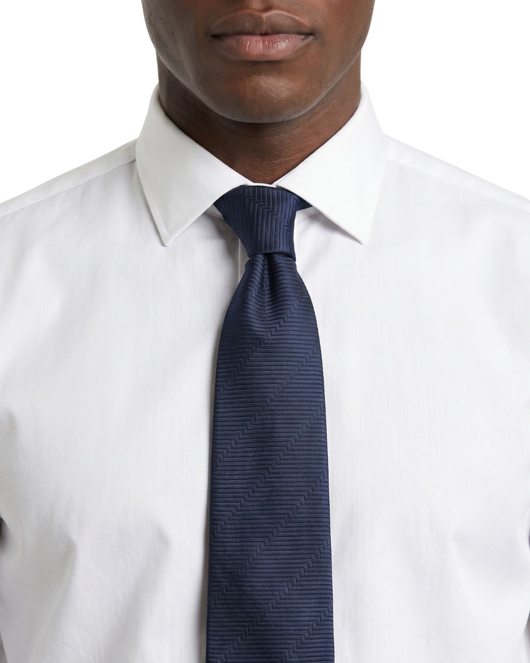 ARMANI COLLEZIONI Armani Collezione Mens Navy Blue Tonal Textured Neck Tie
