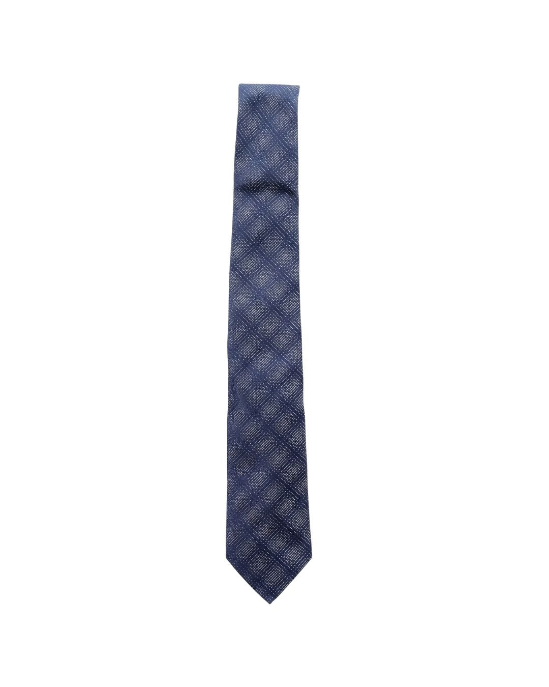 Armani Collezioni Mens Blue / Navy Tonal Diamond Check Neck Tie