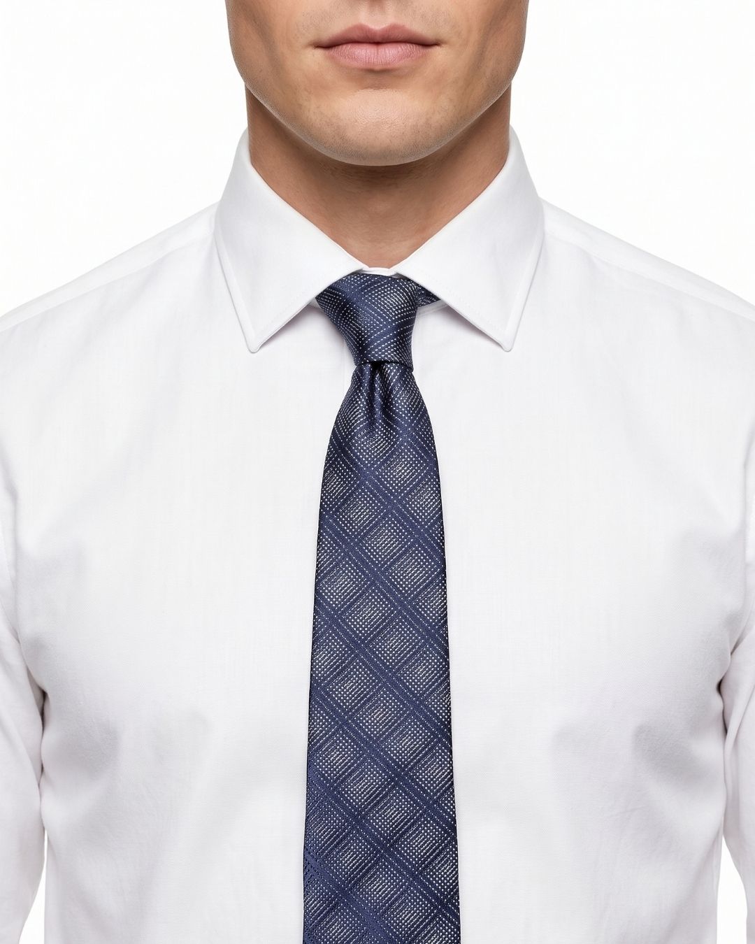 Armani Collezioni Mens Blue / Navy Tonal Diamond Check Neck Tie