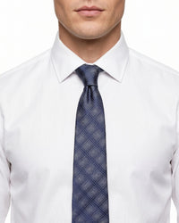 Armani Collezioni Mens Blue / Navy Tonal Diamond Check Neck Tie