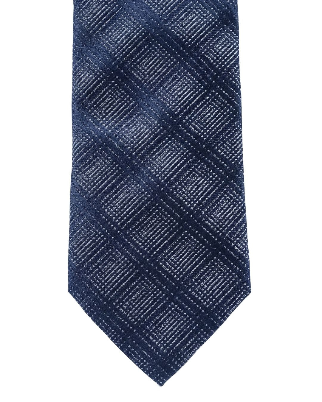 Armani Collezioni Mens Blue / Navy Tonal Diamond Check Neck Tie