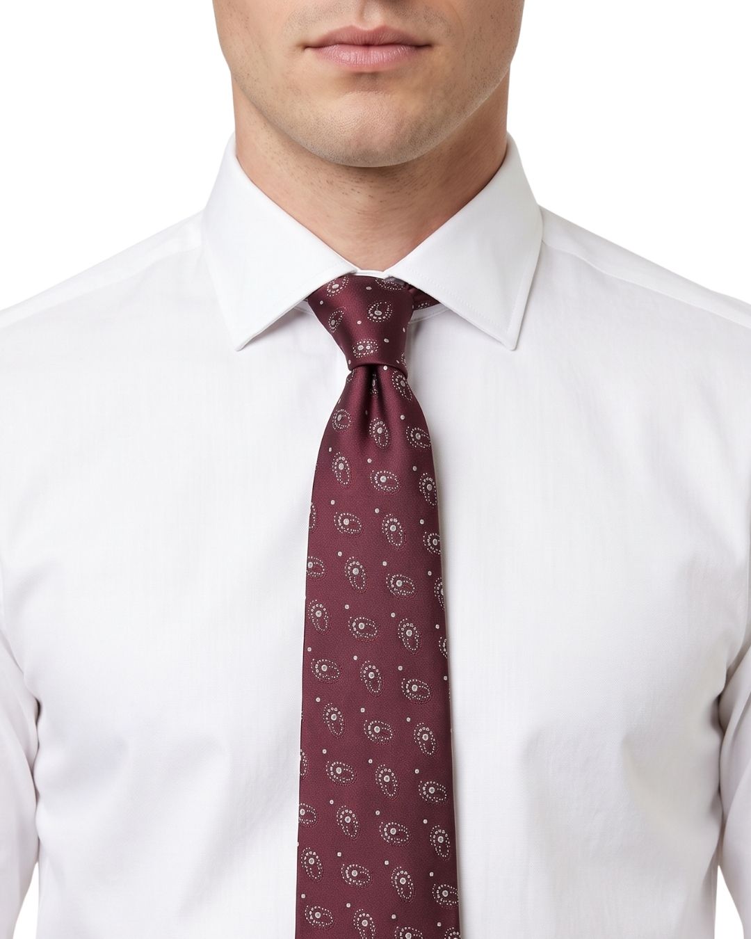 ARMANI COLLEZIONI Armani Collezioni Mens Burgundy / Gray Micro Paisley Neck Tie