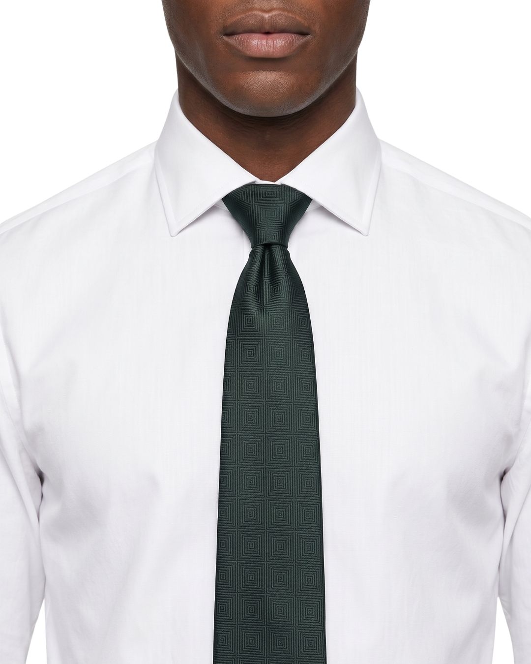 ARMANI COLLEZIONI Armani Collezione Mens Dark Green Tonal Textured Neck Tie