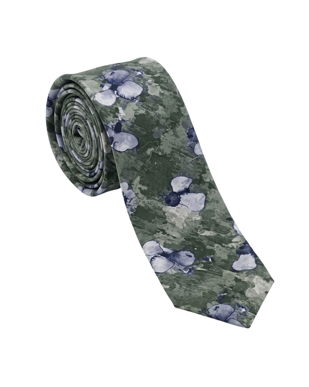 ARMANI COLLEZIONI Armani Collezioni Mens Green / Lavender Watercolor Floral Neck Tie