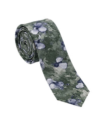 ARMANI COLLEZIONI Armani Collezioni Mens Green / Lavender Watercolor Floral Neck Tie