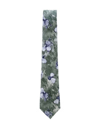 ARMANI COLLEZIONI Armani Collezioni Mens Green / Lavender Watercolor Floral Neck Tie