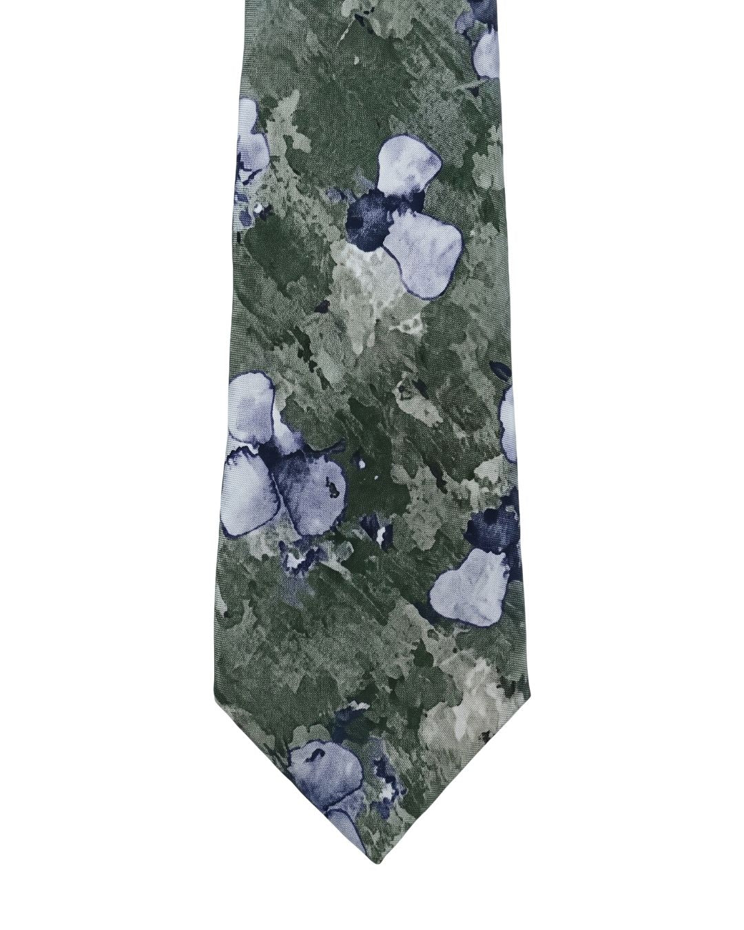 ARMANI COLLEZIONI Armani Collezioni Mens Green / Lavender Watercolor Floral Neck Tie