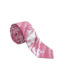 ARMANI COLLEZIONI Armani Collezioni Mens Pink / White Abstract Silk Neck Tie