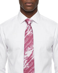 ARMANI COLLEZIONI Armani Collezioni Mens Pink / White Abstract Silk Neck Tie