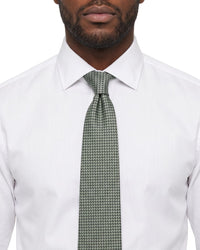 ARMANI COLLEZIONI Armani Collezioni Mens Sage Green / Black Micro Geometric Neck Tie