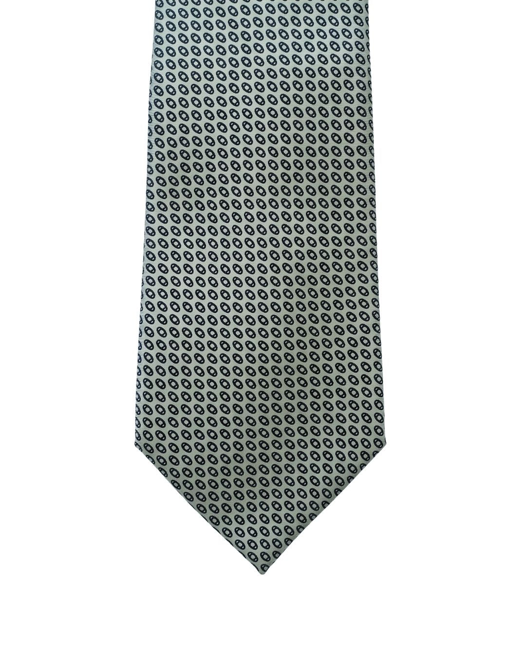 ARMANI COLLEZIONI Armani Collezioni Mens Sage Green / Black Micro Geometric Neck Tie