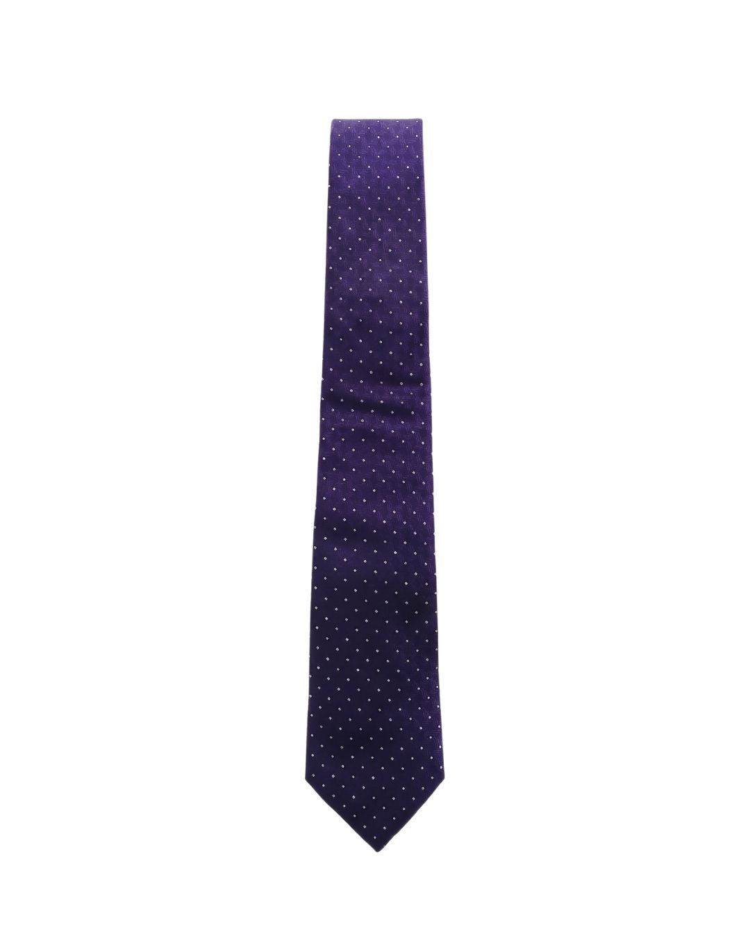 ARMANI COLLEZIONI Armani Collezioni Mens Purple / White Micro Dot Silk Neck Tie