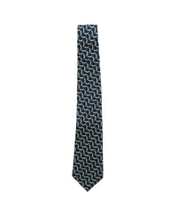 ARMANI COLLEZIONI Armani Collezioni Mens Navy Blue / Beige Curved Geometric Neck Tie