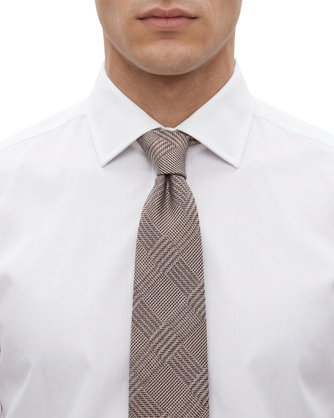 ARMANI COLLEZIONI Armani Collezioni Mens Gray Plaid Silk Neck Tie