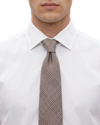 ARMANI COLLEZIONI Armani Collezioni Mens Gray Plaid Silk Neck Tie
