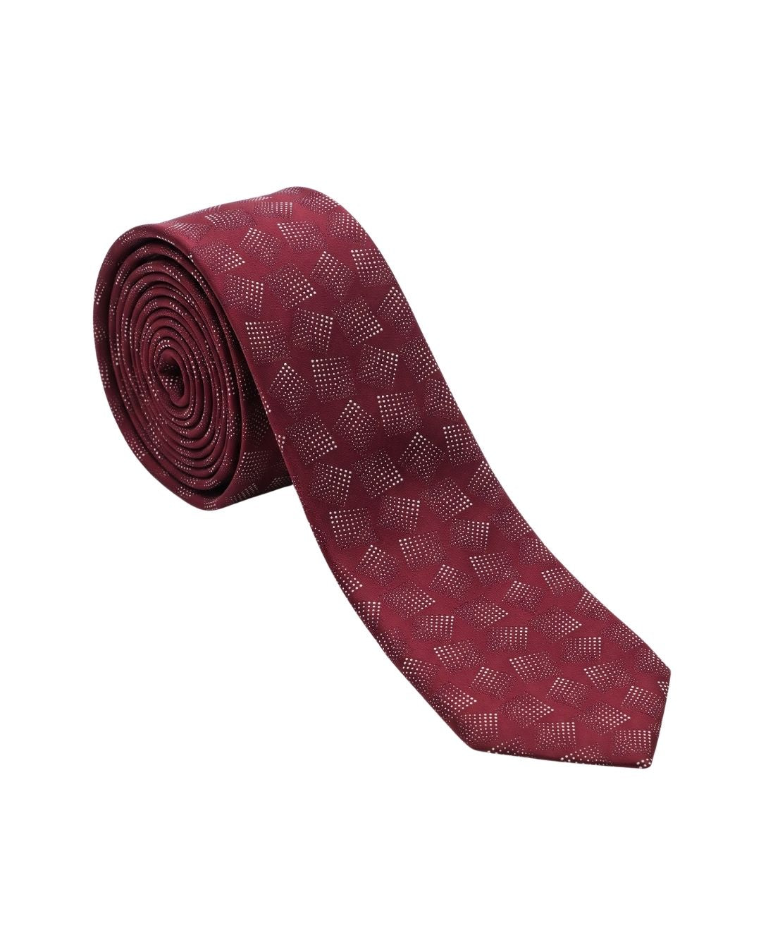 ARMANI COLLEZIONI Armani Collezioni Mens Burgundy / Pink Abstract Fan Geometric Neck Tie