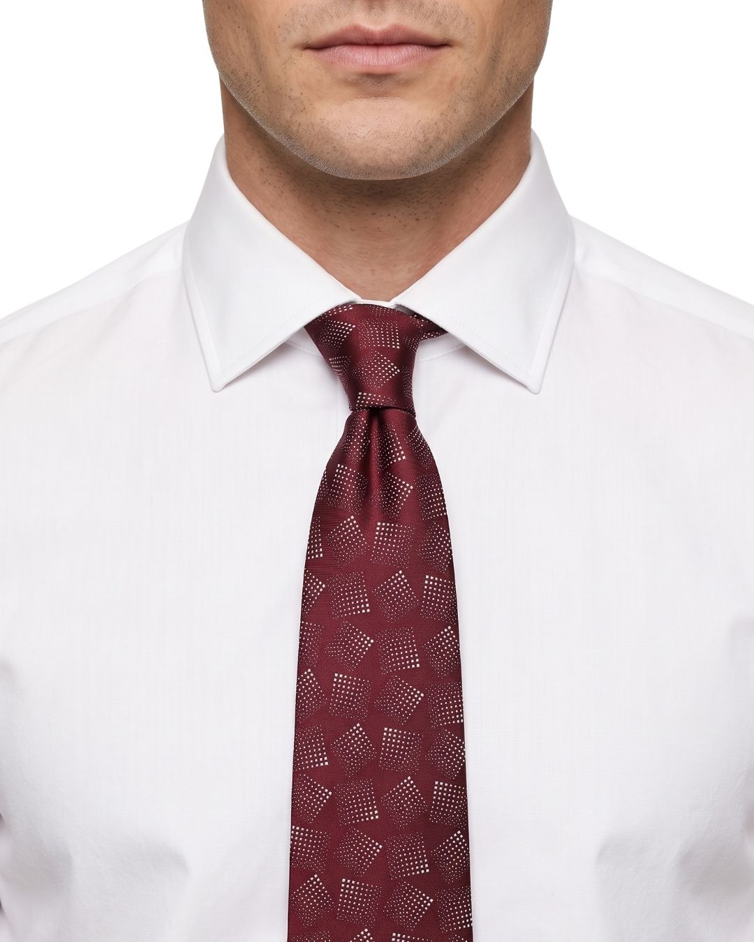 ARMANI COLLEZIONI Armani Collezioni Mens Burgundy / Pink Abstract Fan Geometric Neck Tie