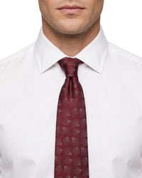 ARMANI COLLEZIONI Armani Collezioni Mens Burgundy / Pink Abstract Fan Geometric Neck Tie