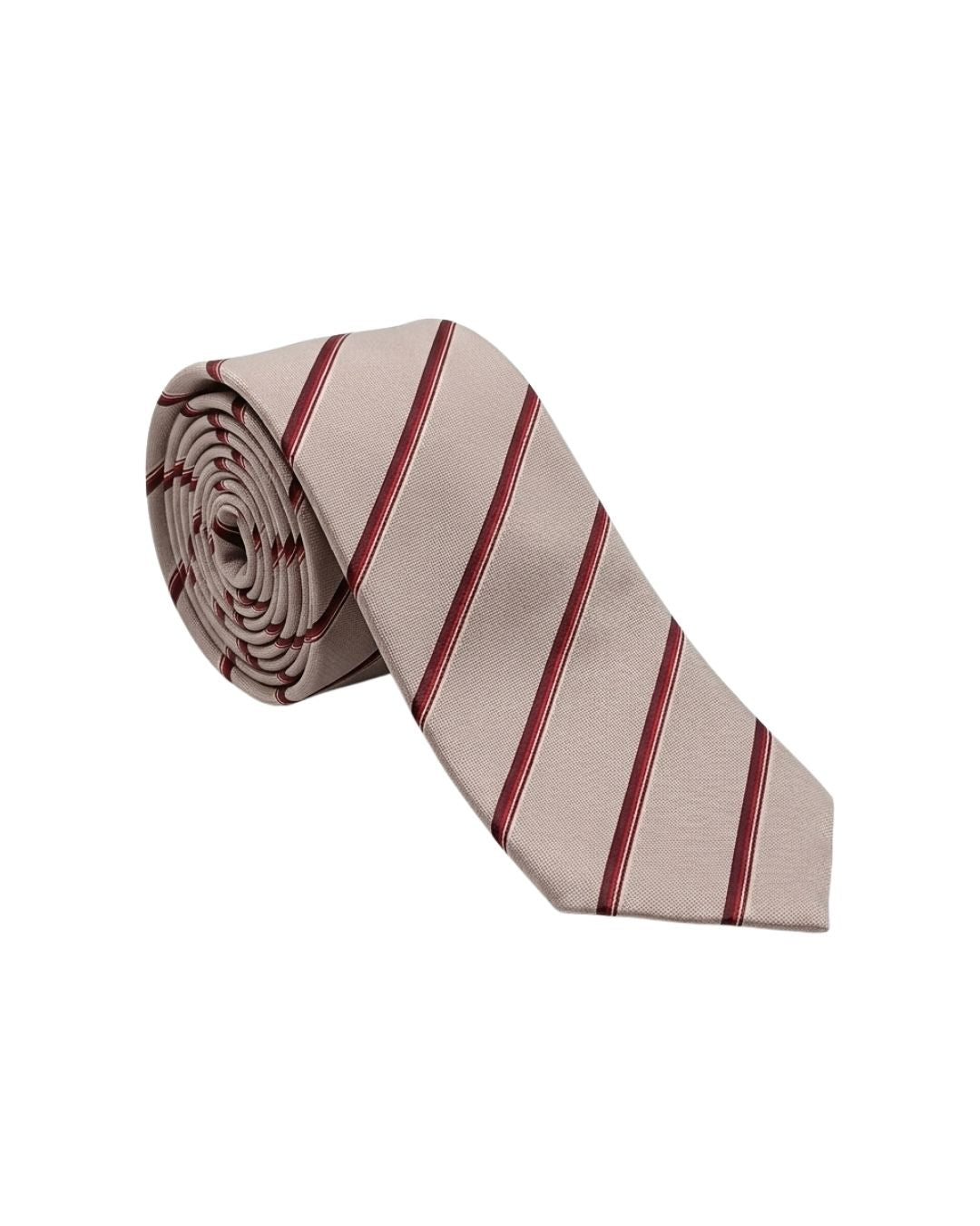 ARMANI COLLEZIONI Armani Collezioni Mens Ivory / Red Diagonal Stripe Silk Neck Tie