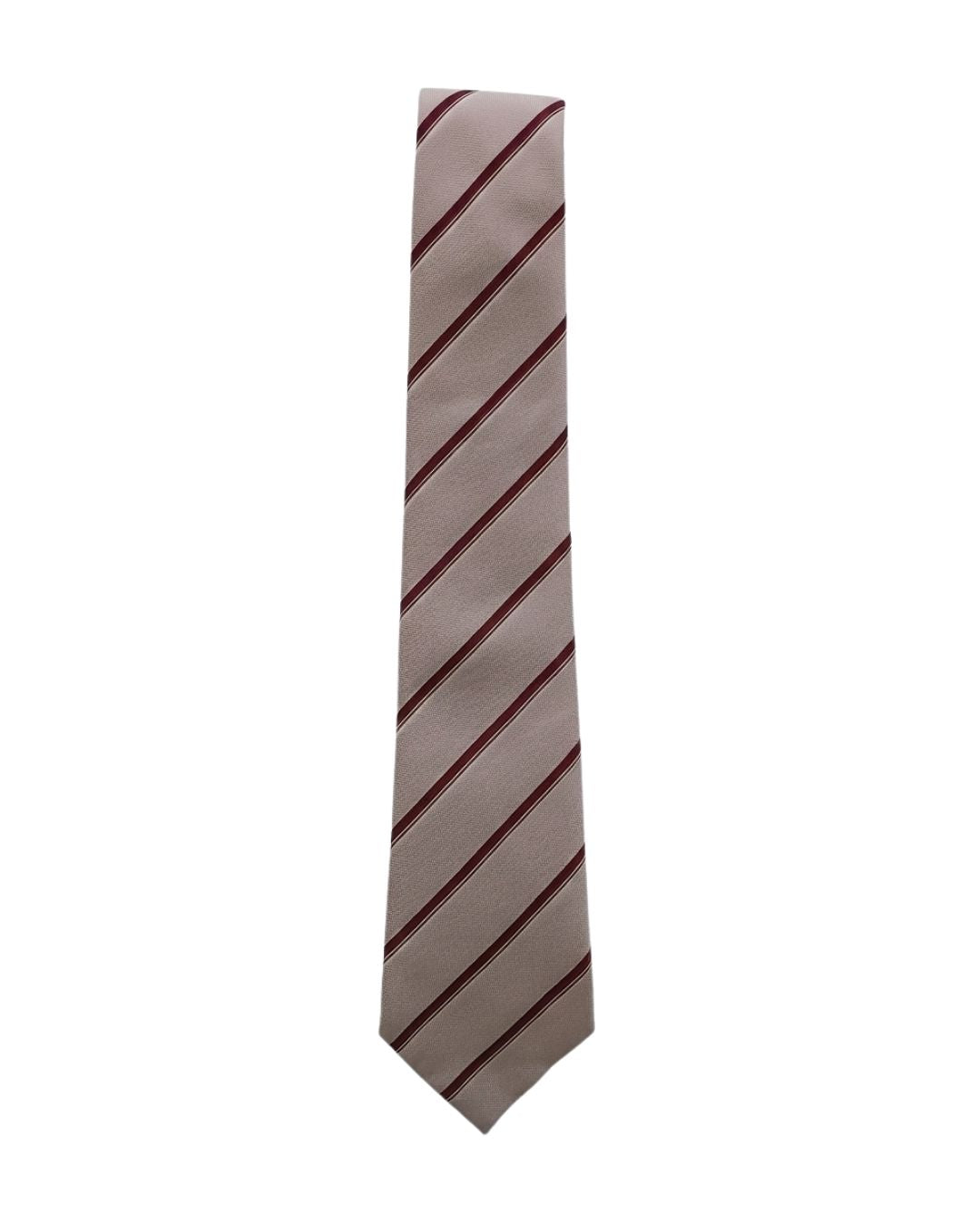 ARMANI COLLEZIONI Armani Collezioni Mens Ivory / Red Diagonal Stripe Silk Neck Tie