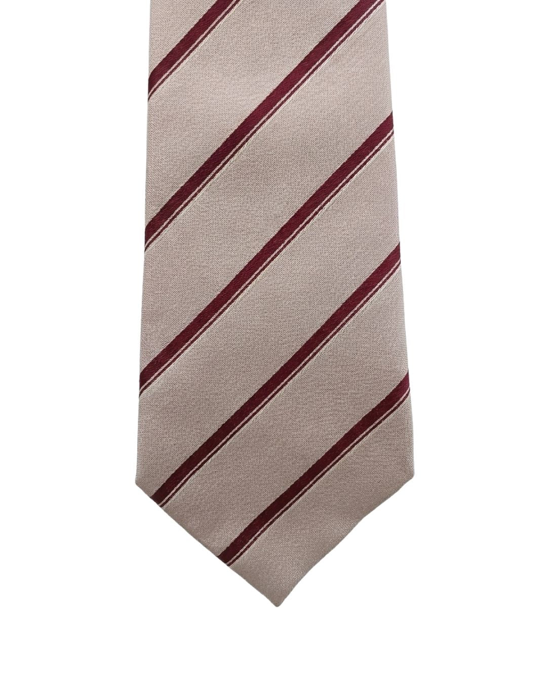 ARMANI COLLEZIONI Armani Collezioni Mens Ivory / Red Diagonal Stripe Silk Neck Tie