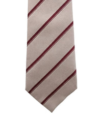ARMANI COLLEZIONI Armani Collezioni Mens Ivory / Red Diagonal Stripe Silk Neck Tie