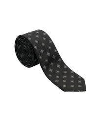 ARMANI COLLEZIONI Armani Collezioni Mens Black / Silver Mini Motif Silk Neck Tie