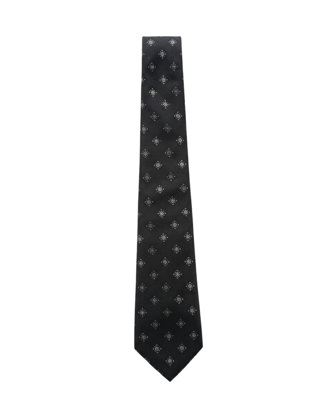 ARMANI COLLEZIONI Armani Collezioni Mens Black / Silver Mini Motif Silk Neck Tie
