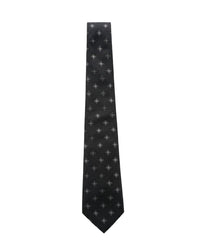 ARMANI COLLEZIONI Armani Collezioni Mens Black / Silver Mini Motif Silk Neck Tie