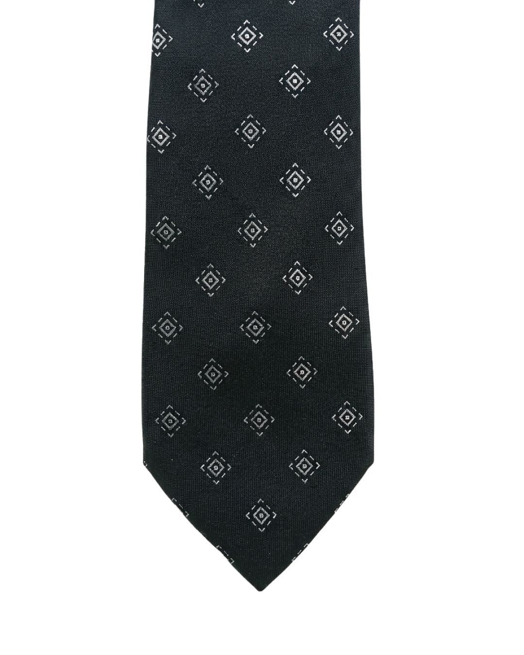 ARMANI COLLEZIONI Armani Collezioni Mens Black / Silver Mini Motif Silk Neck Tie