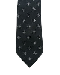 ARMANI COLLEZIONI Armani Collezioni Mens Black / Silver Mini Motif Silk Neck Tie