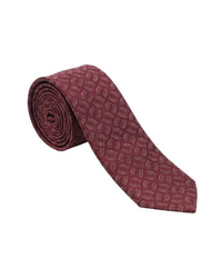 Armani Collezioni Mens Burgundy Geometric Silk Neck Tie